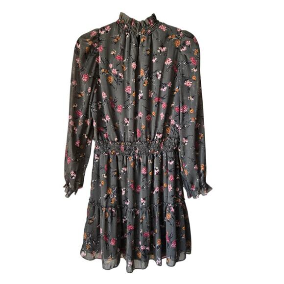 Drew Floral Pinstripe Keyhole Mini Dress Size Small - Picture 2 of 4